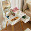 Petite coiffeuse de maquillage, bureau avec 2 tiroirs, organisateur de miroir rabattable, coiffeuse de maquillage pour chambre à coucher, vestiaire