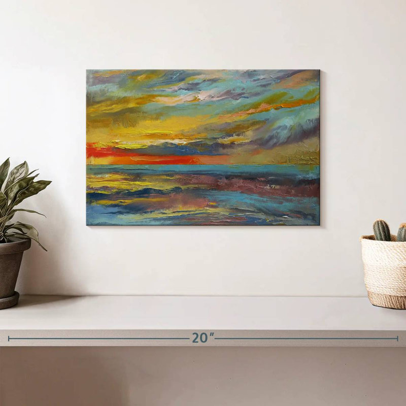 Gillard, paysage marin abstrait, H 8 po x l 12 po
