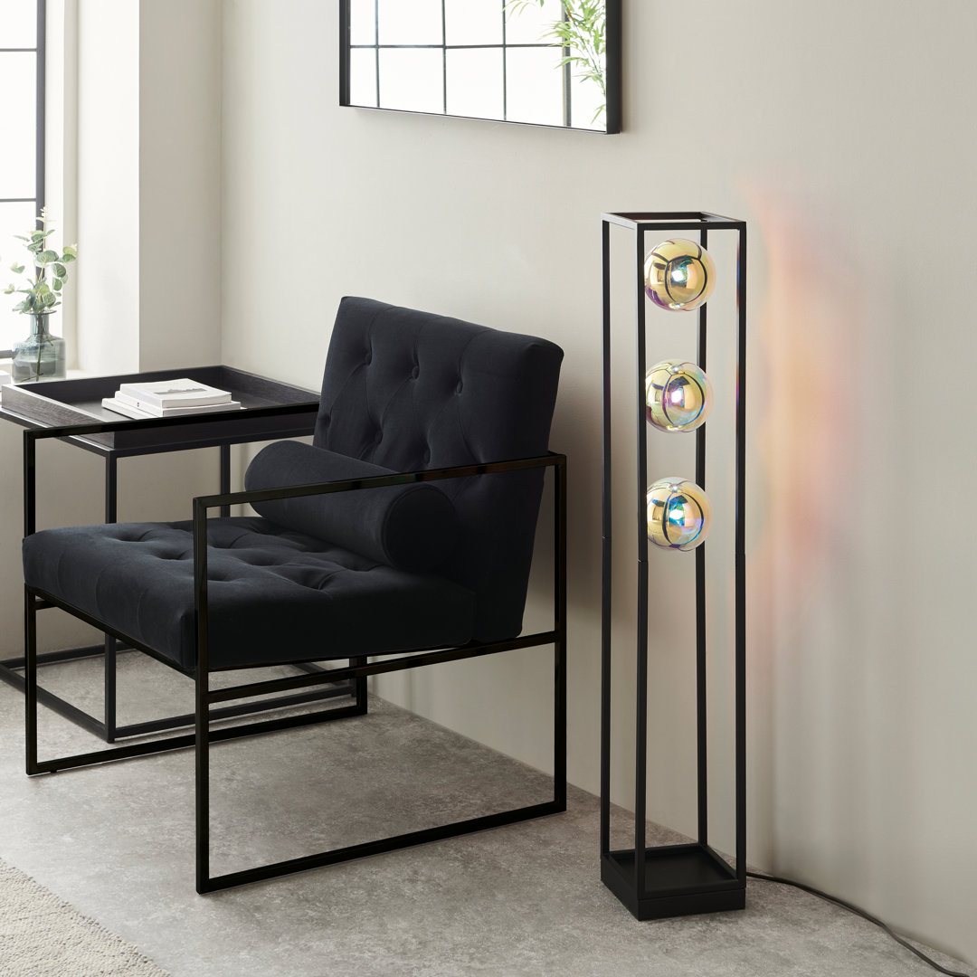 Khue 110Cm Matt Black Column Floor Lamp