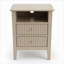 Ensemble de 2 tables de chevet cannelées à 2 tiroirs de 18 po, tables de chevet de chambre à coucher beige moderne, tables de bout avec canapé et rangement-129366147-129366148