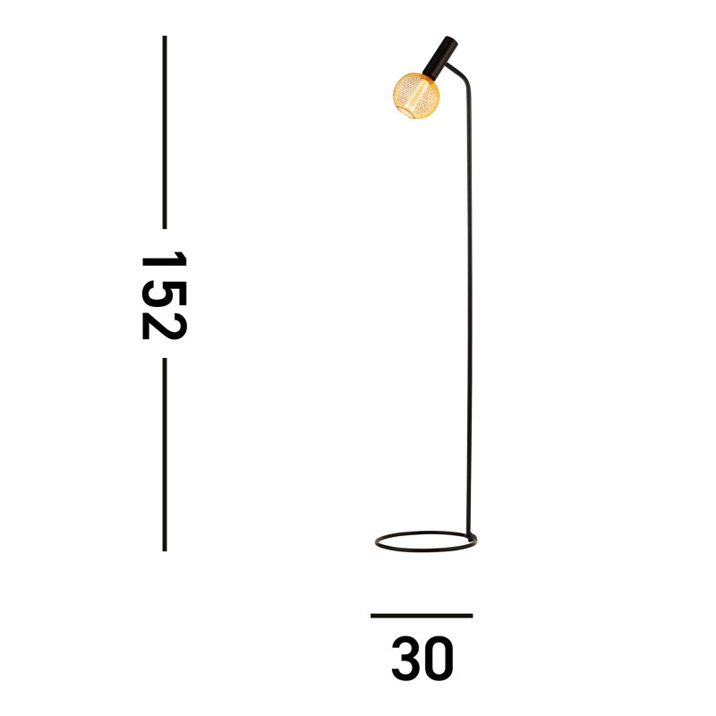Jaretzy 152cm Black Task Floor Lamp