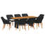 9 Piece Garden Dining Set Black