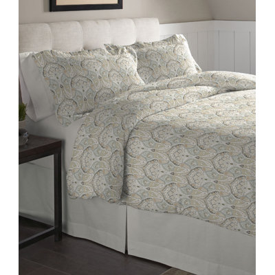 Ornate Traditional Flannel Damask Duvet Cover