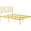 Structure de grand lit en métal et en acier avec tête de lit en fer doré et capacité de rangement fiable, espace de rangement silencieux, environnement de sommeil silencieux, assemblage facile pour la structure de la tête de lit, matériau, fabrication,