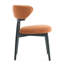 Parsons Set of 2 Rusty Orange Fabric Black Effect Ash Wooden Frame Dining Chairs