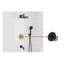Ensemble de garniture de robinet de douche à 3 poignées avec poignée à roulettes Lucia noir mat (valve incluse)-126587631