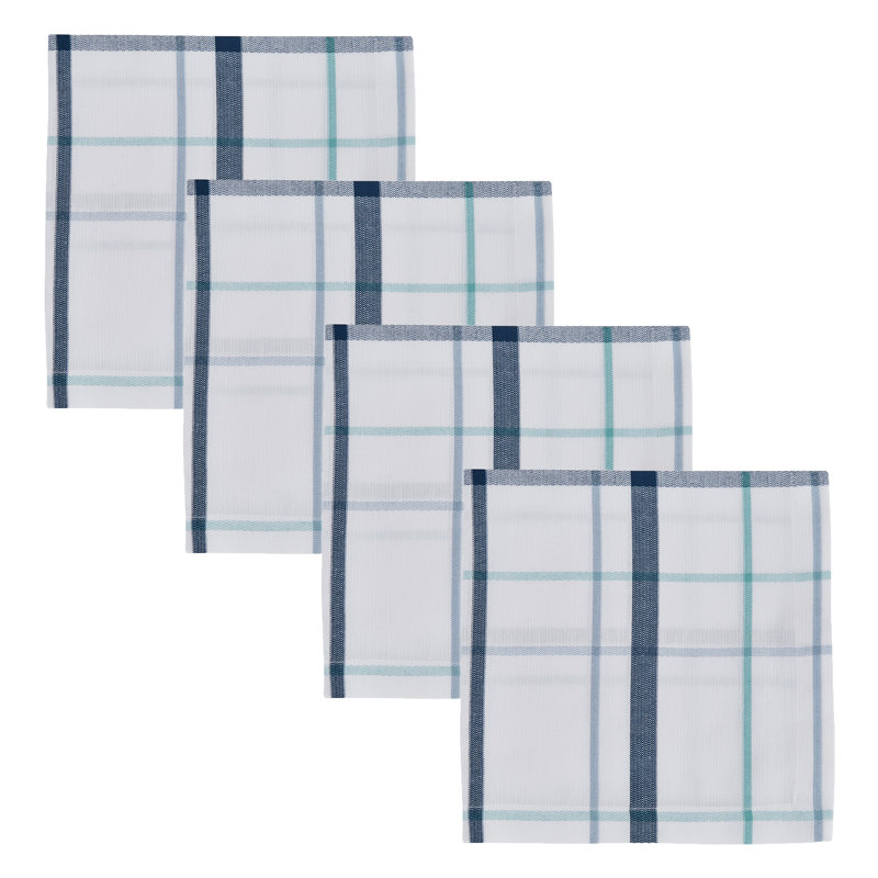  Ensemble de 4 serviettes à carreaux Caspian