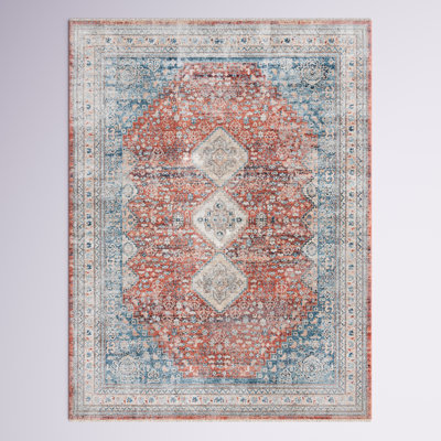 Tapis rouge / bleu / beige Alize