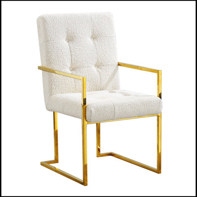 Blatec Tufted Linen Upholstered Back Arm Chair Dining Chair -  Everly Quinn, D006418E99A140B283FB1B068FBD9777