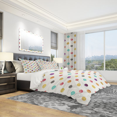 Polka Dot Pattern Duvet Cover Set