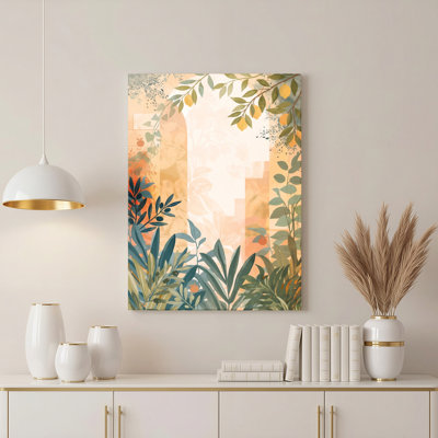 «Gallery Wrap», art mural sur toile pour le salon, la chambre à coucher, le bureau ou le vestibule - décoration murale décorative avec cadre botanique