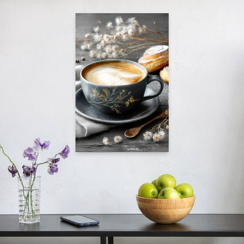 Art mural latte Art contemporain, H 24 po x l 16 po