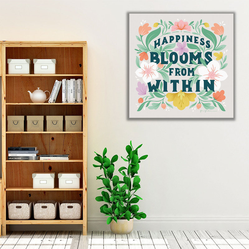 «Happiness Blooms II», reproduction d'art sur toile, H 20 po x l 20 po