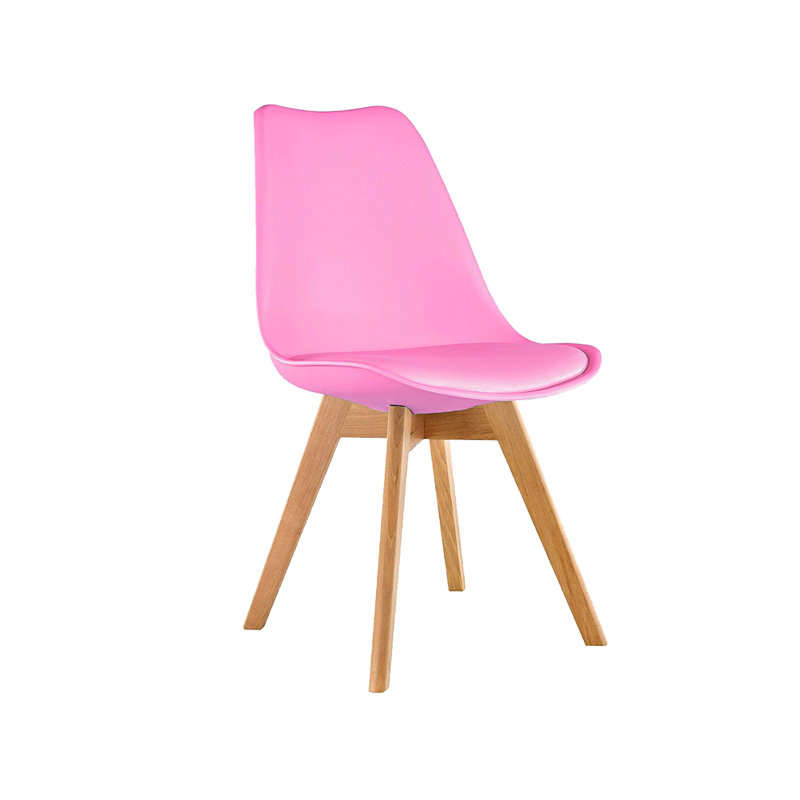 Boryan 48cm H Polyurethane Upholstered Side Chair, Pink