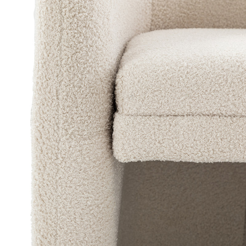 Fauteuil demi-tonneau en polyester 28 po Acke (ensemble de 2), Mélange de polyester brun clair