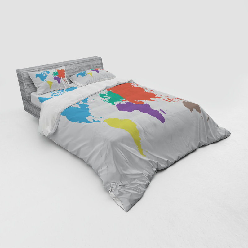 Ensemble de housse de couette map, Housse de couette grand + 3 pièces supplémentair