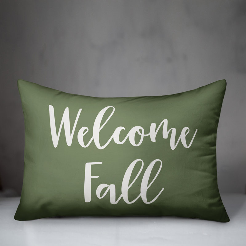  Housse de coussin rectangulaire Welcome, vert