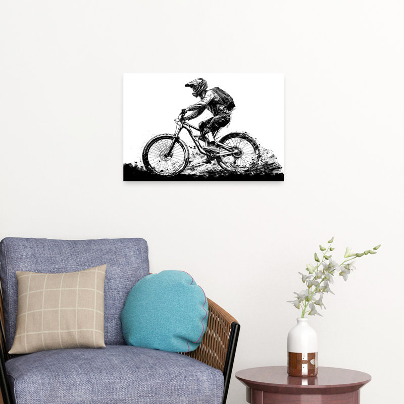 «Extreme Mountain Biking Abstract Contemporary Mountain Landscape», art mural, H 16 po x l 24 po