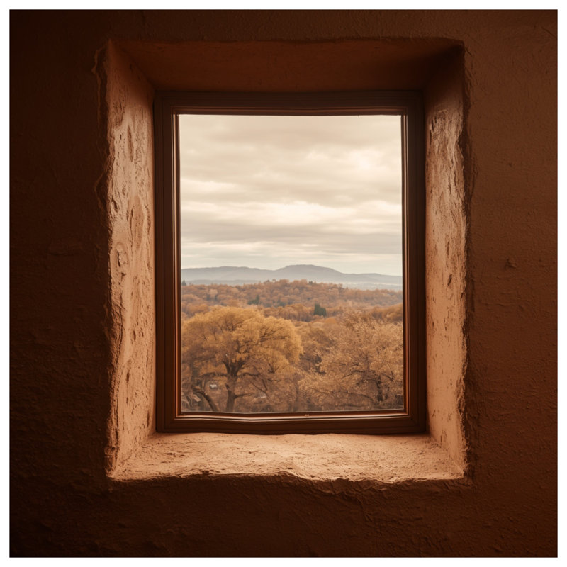 Fenêtre d'automne sur toile Window View, 16 x 16 pouces
