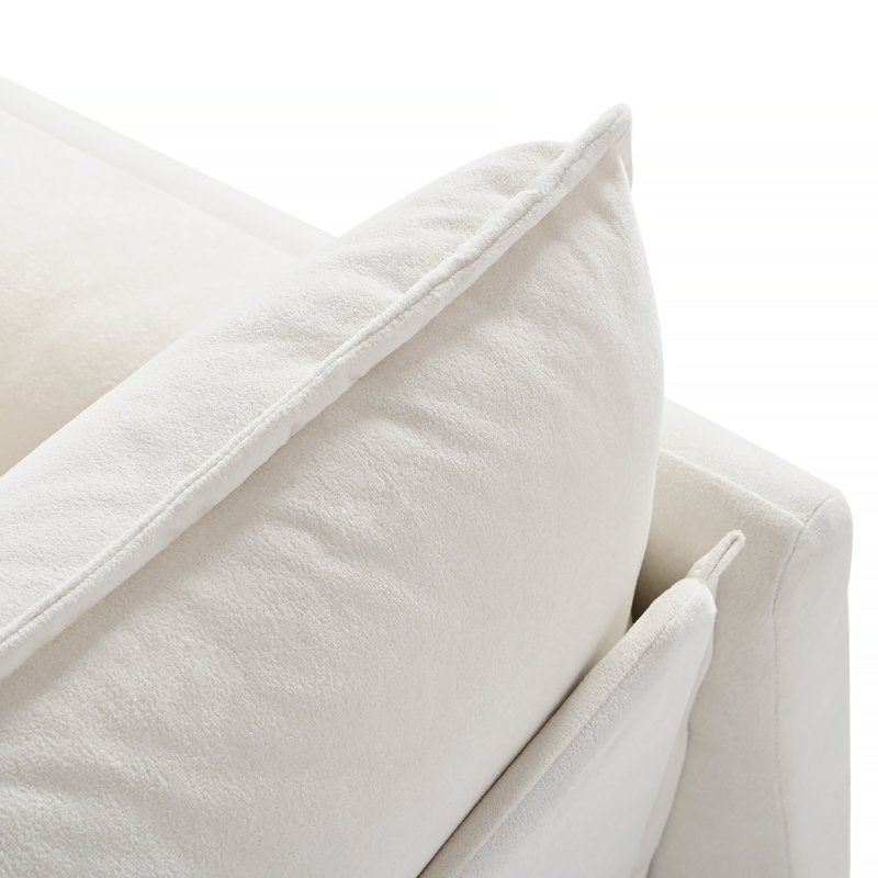 Ensemble luxueux de causeuse nuage en chenille 2 pièces avec siège profond et confort moelleux pour le salon, la chambre à coucher ou le bureau.