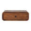 Solid Wood Wall-Mounted Chestnut 1 Drawer Nightstand, Dark Brown, Handcrafted Mango Wood