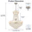 Lustre Empire en cristal Joffrey à 13 lumières et 6 niveaux avec chaîne ajustable