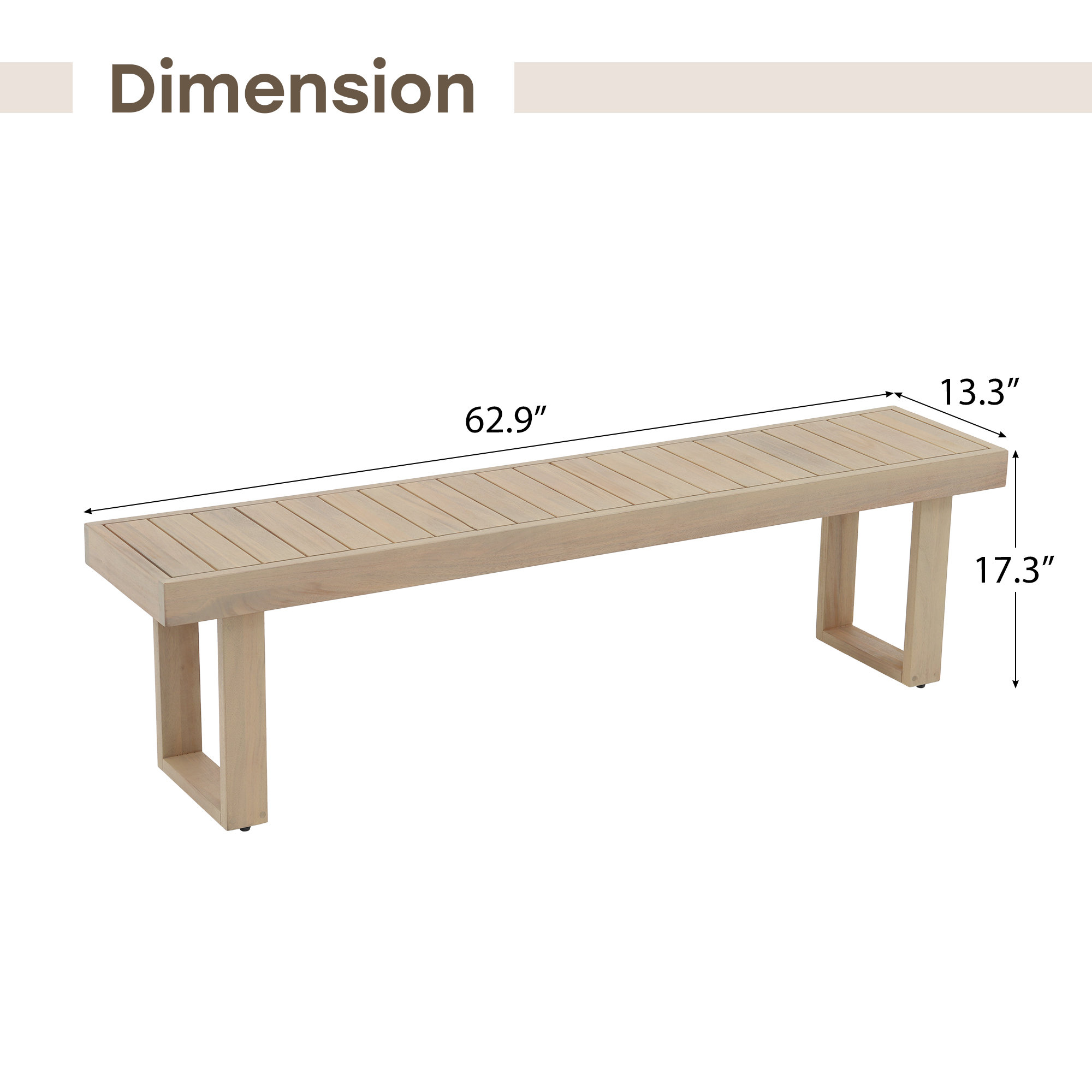 Mirella Acacia Outdoor Dining Bench