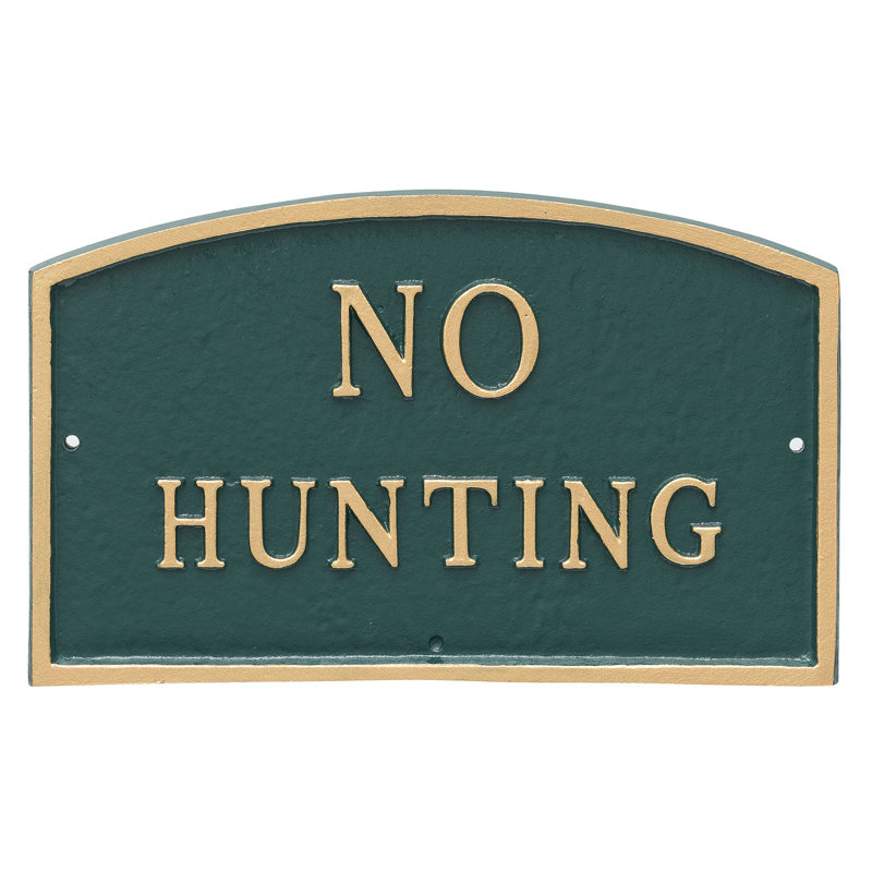 Plaque de jardin sans relevé de chasse, Vert forêt / doré, H 13 po x l 21 po x P 0,25 po