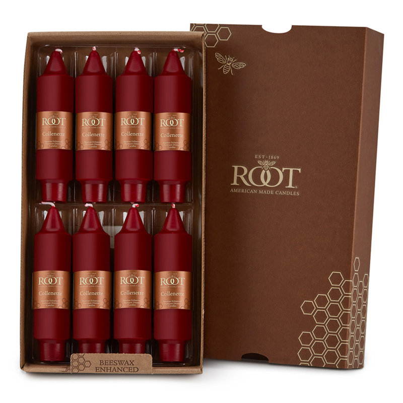 Bougie lisse sans parfum Collenette, Grenat, H 5 po x l 1,25 po x P 1,25 po