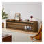 Meuble télé Mirod avec rangement spacieux, 4 tiroirs avec verre trempé, ports de charge intégrés et éclairage DEL ambiant, polyvalent pour tous les styles de décor-2053387546