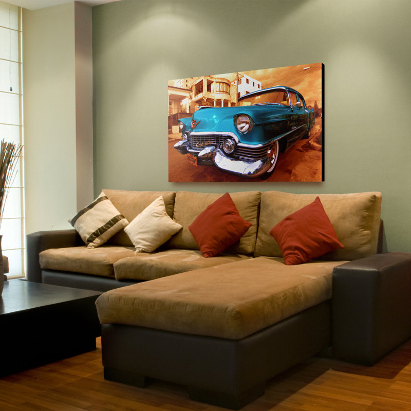 «1955 Cadilac Coupe de Ville Sedan», reproduction de photo sur toile tendue, H 22 po x l 32 po x P 2 po