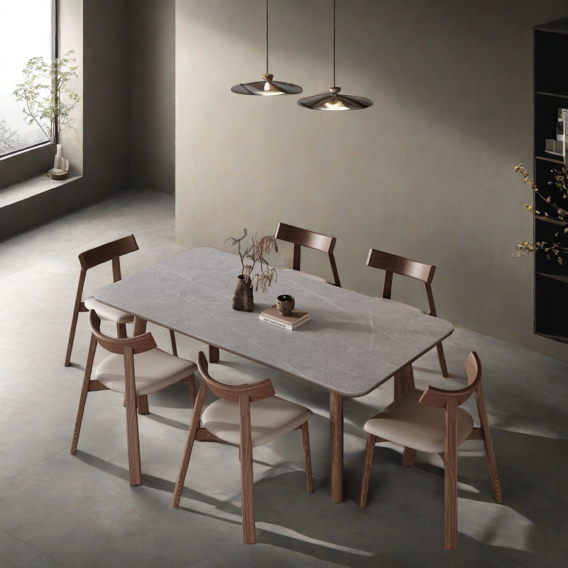 Ensemble de table de salle à manger Rock, H 29,53 po x L 62,99 po x l 31,5 po