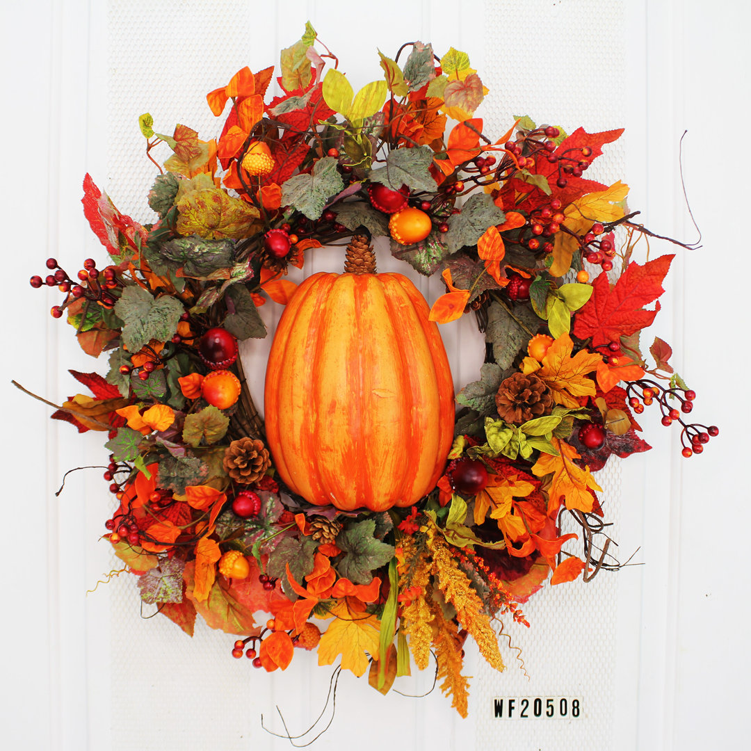 Handcrafted Faux Mixed Assortment Foam 24'' Wreath Primrue