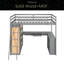 Lit mezzanine double avec échelle, tablettes et bureau