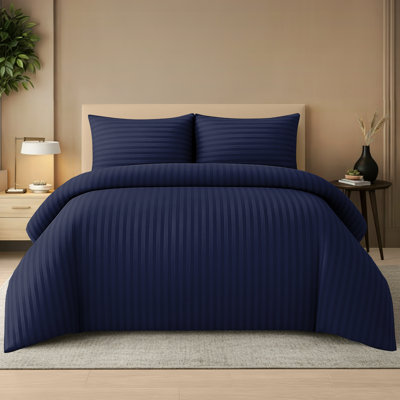 Microfiber Striped Duvet Cover Set