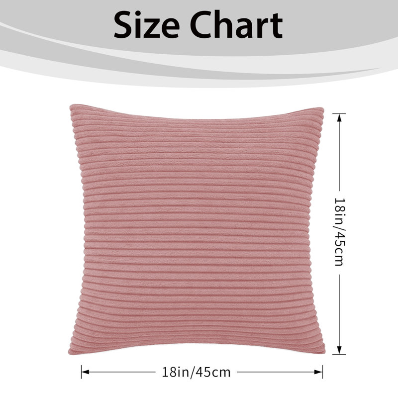 Aspire Homeware Striped Square Velvet Cushion Cover, Light Pink, Pack of 6