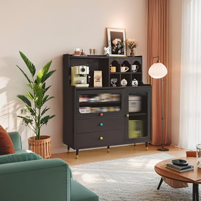 Buffet 47,24 po minimaliste, vitrine de salon, armoire à thé et rangement polyvalente à côté du canapé et de la cuisine
