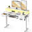 Desk With Keyboard Tray, Adjustable Desk With Monitor Stand, Height-Adjustable Gaming Table With Sockets And Light Bar