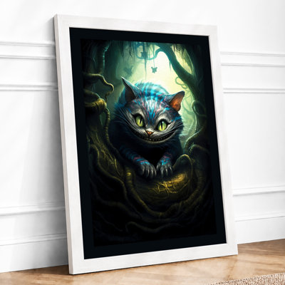 Grinning Cat In Darkness Fantasy - Print