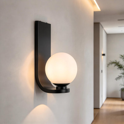  WALLMOON 1 - Light Black Metal Wall Sconce for Bedroom