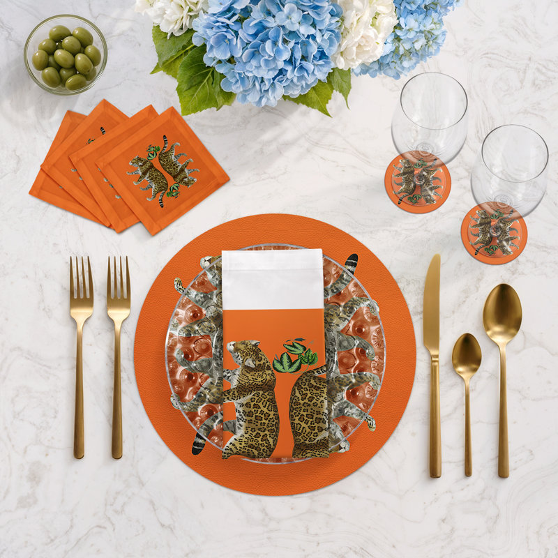 Jewel Square Napkins, Orange