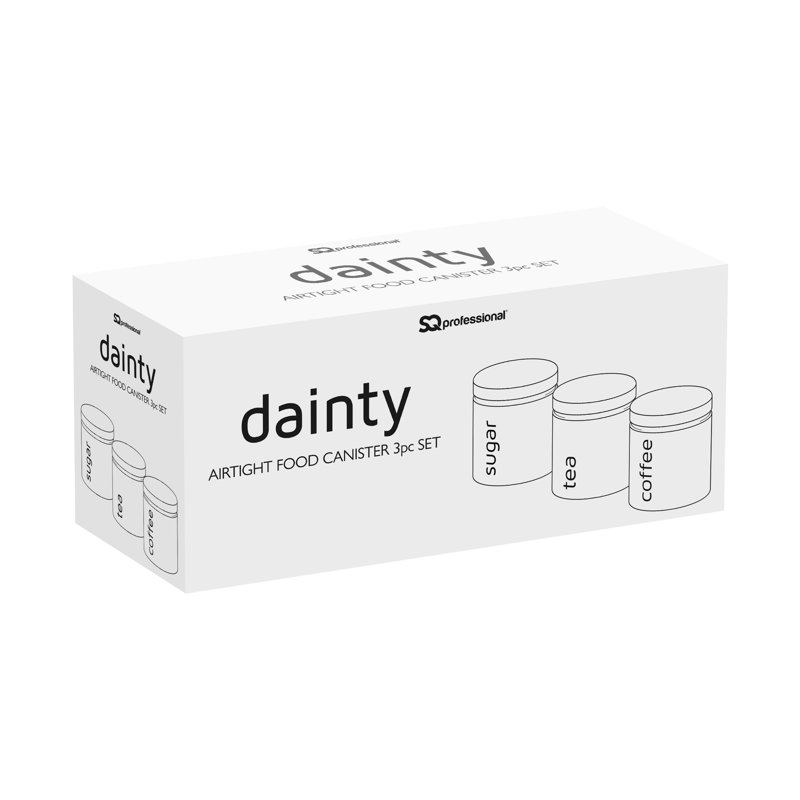 Dainty Metal Jar - Set of 3, White
