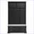 Hall Tree with Sliding Doors, 6 Hooks &amp; Padded Bench, 47.2”W Black Coat Rack | Black | Coat Racks-1089003312