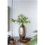Vase en aluminium 8,5 x 8,5 x 18,5 ", stries dorées