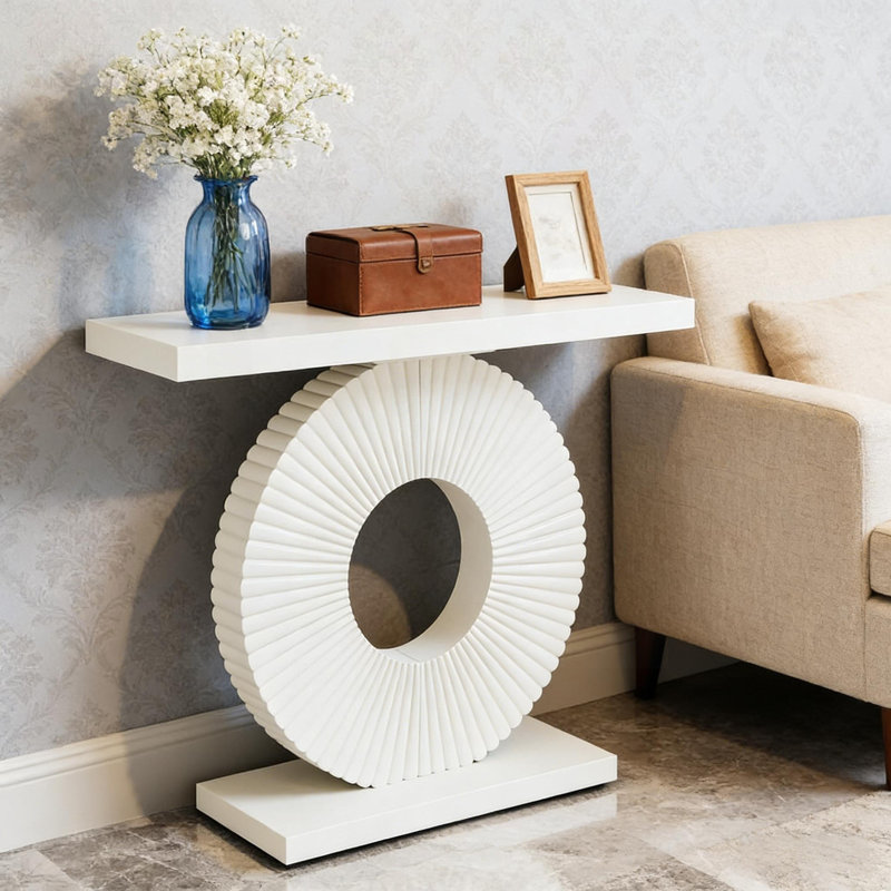 Console élégante et moderne avec cadre en forme de fleur