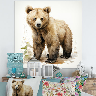 «Cuddly Grizzly Bear Cub» - art mural en métal 2 ours