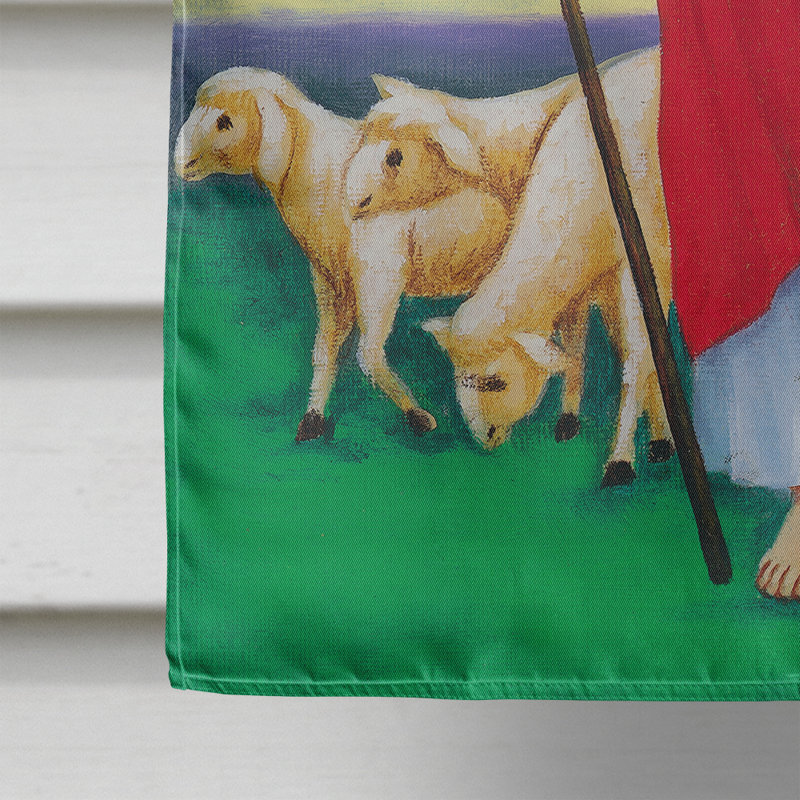 Drapeau de jardin 2 côtés jesus the good berger, H 28 po x l 40 po