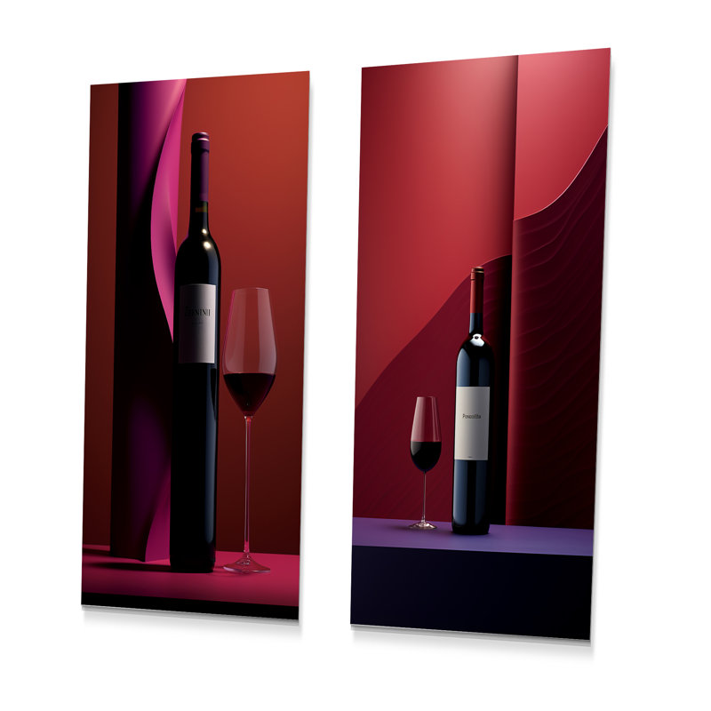 Zinfandel Zenith - Ensemble de 2 impressions sur vin vin, H 28 po x l 24 po