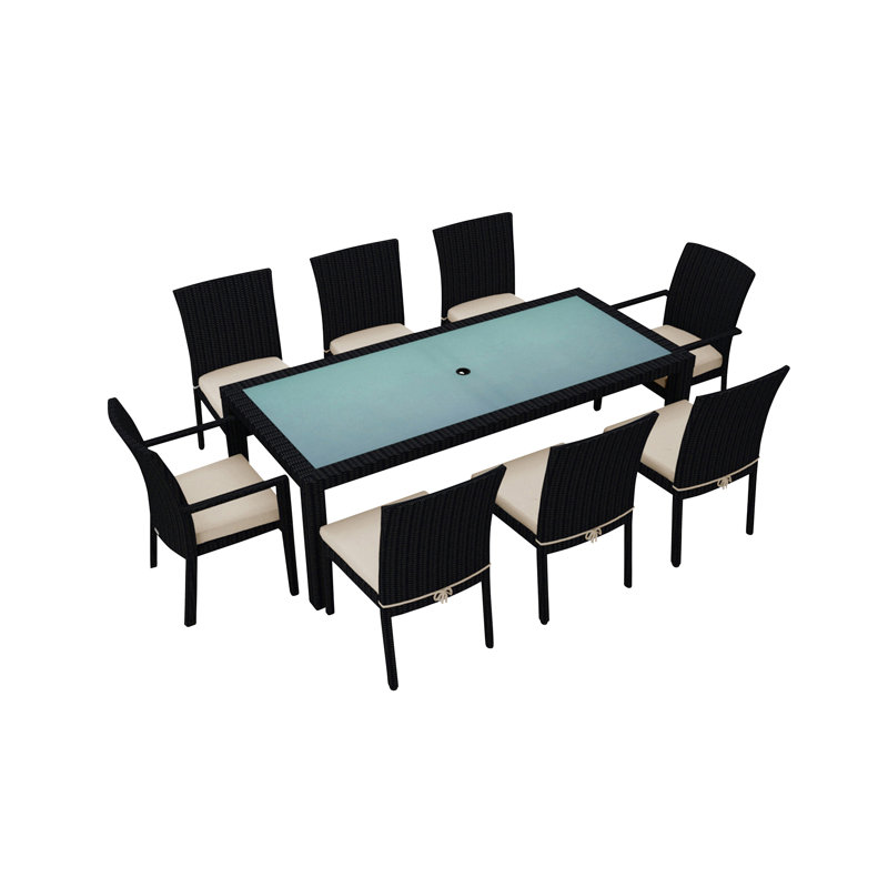 Urbana Outdoor - Piece Dining Set, Canvas Charcoal Sunbrella® Canvas, Coffee Bean, 8