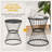 Outsunny 16" Steel Patio Side Table, Garden End Table with Hourglass Design, Accent Table for Outdoor and Indoor Use, Black